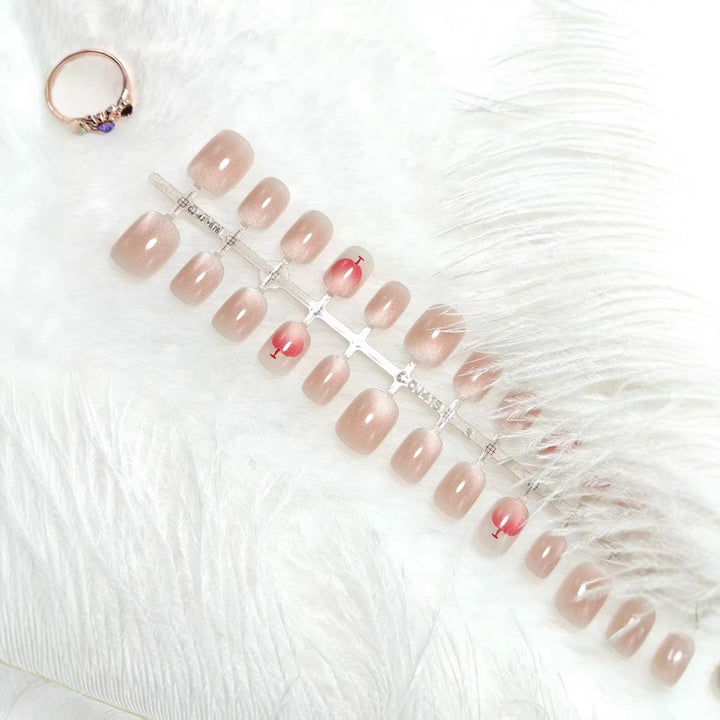 Elegant artificial nails with glitter and cocktail design Bowlift