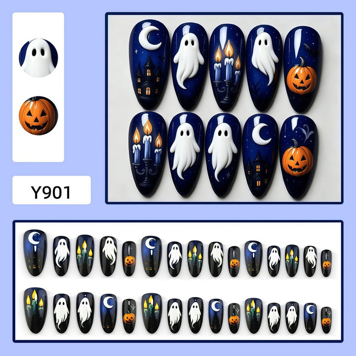 Artificial nails with spooky Halloween designs Bowlift