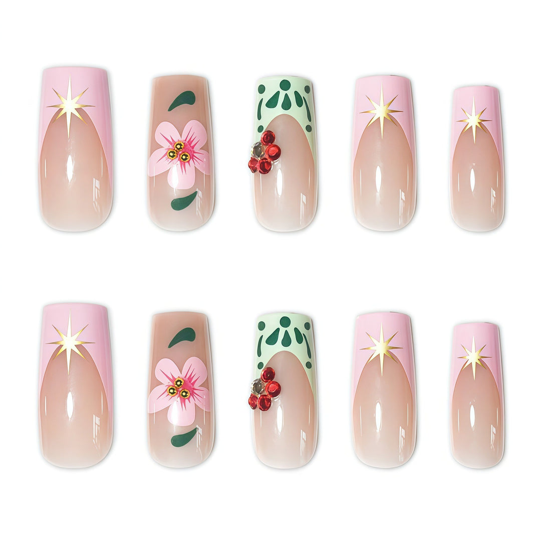 Floral Nail Art Enhancements Bowlift