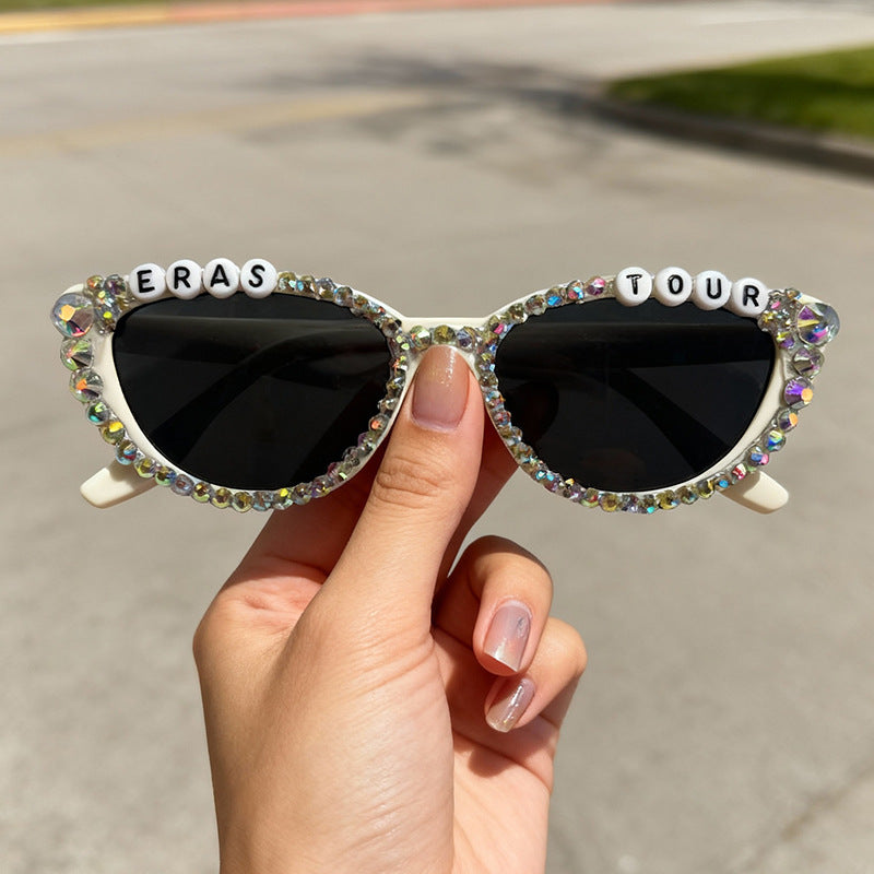 Rhinestone-Embellished Cat-Eye Sunglasses Bowlift
