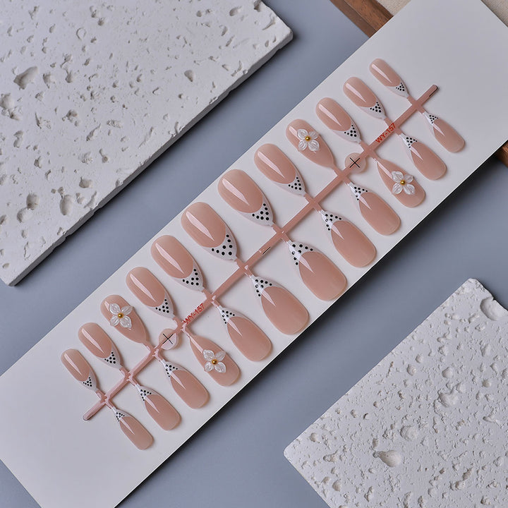Elegant Floral-Embellished Press-On Nails Bowlift