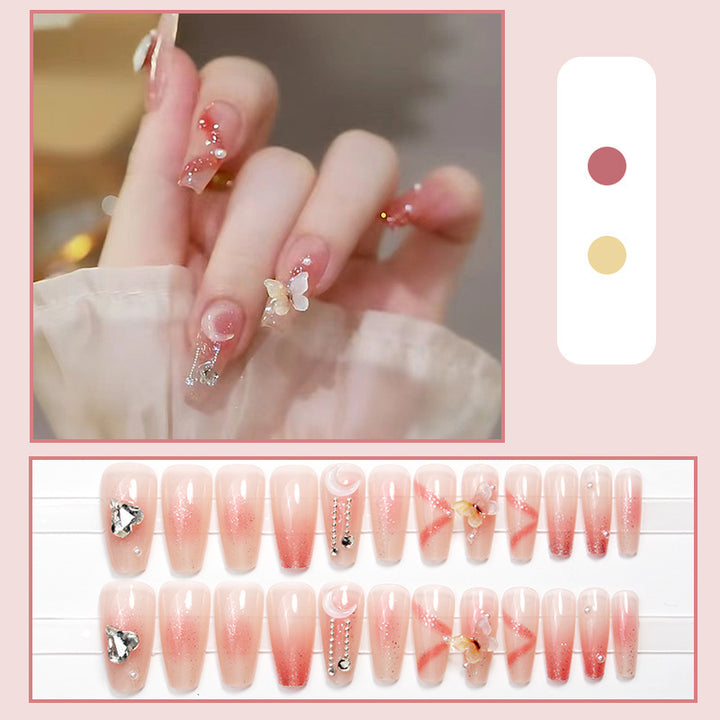 Artistic Nail Extensions with Flower Design Bowlift