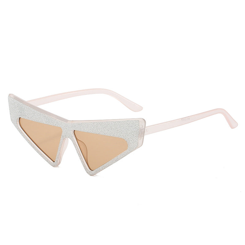 Women's futuristic sunglasses with glittering frame Bowlift