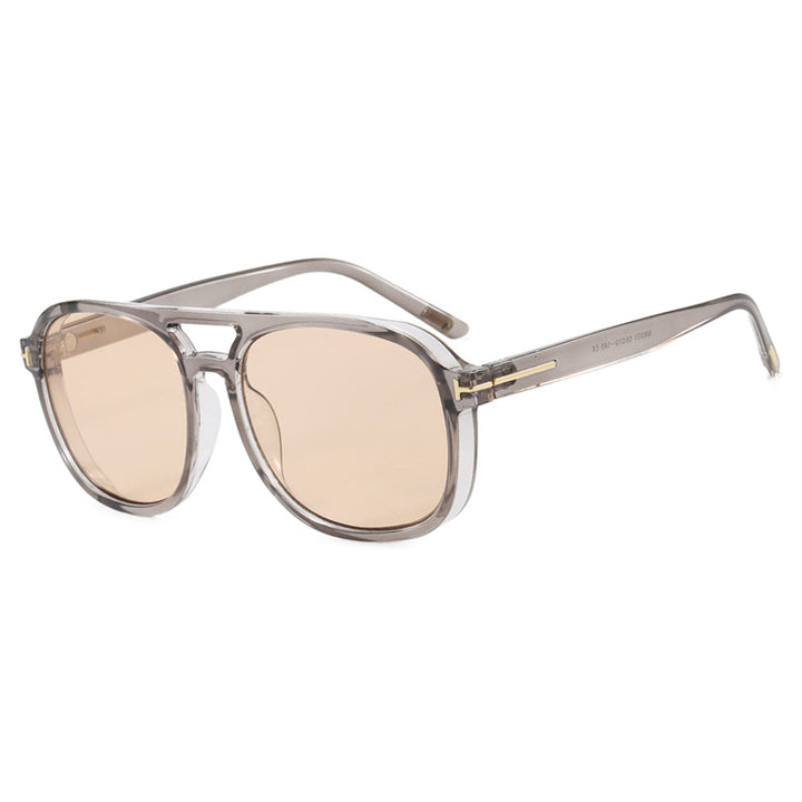 Women's square sunglasses with luxurious plastic frame and mirrored lenses Bowlift