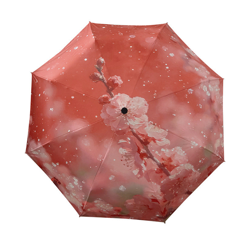 Ladies Foldable Umbrella with Innovative Flower Design Bowlift