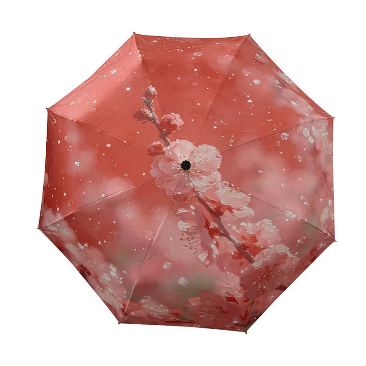 Ladies Foldable Umbrella with Innovative Flower Design Bowlift