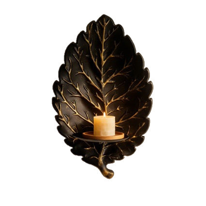 Decorative Leaf Candle Holder Wall Art Bowlift