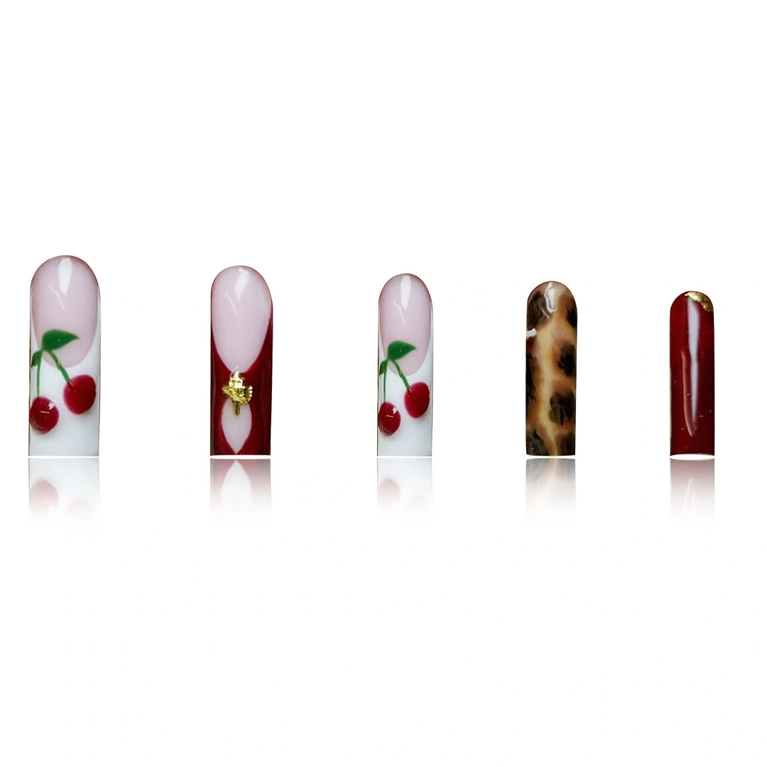 Artistic Cherry-Themed Nail Enhancements Bowlift