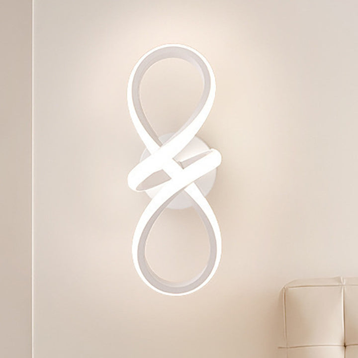 Contemporary Infinity LED Wall Sconce with Integrated Dimmable Acrylic Loop Bowlift
