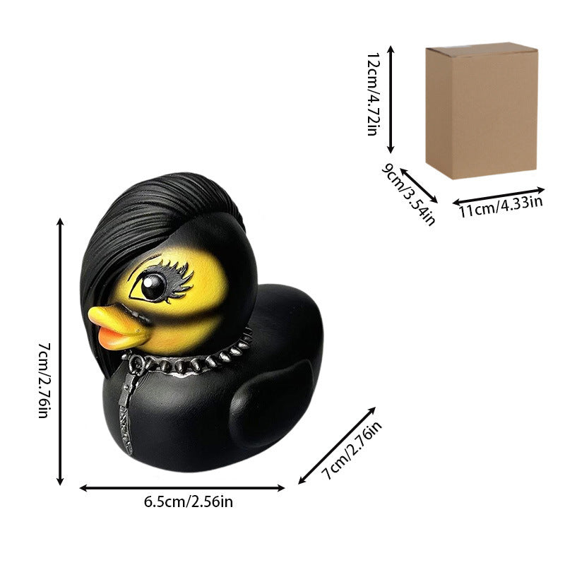 Decorative rubber duck with stylish haircut Bowlift