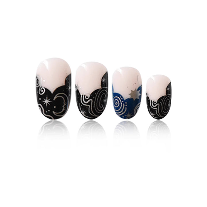 Artistic Floral Gel Press-On Nails Bowlift