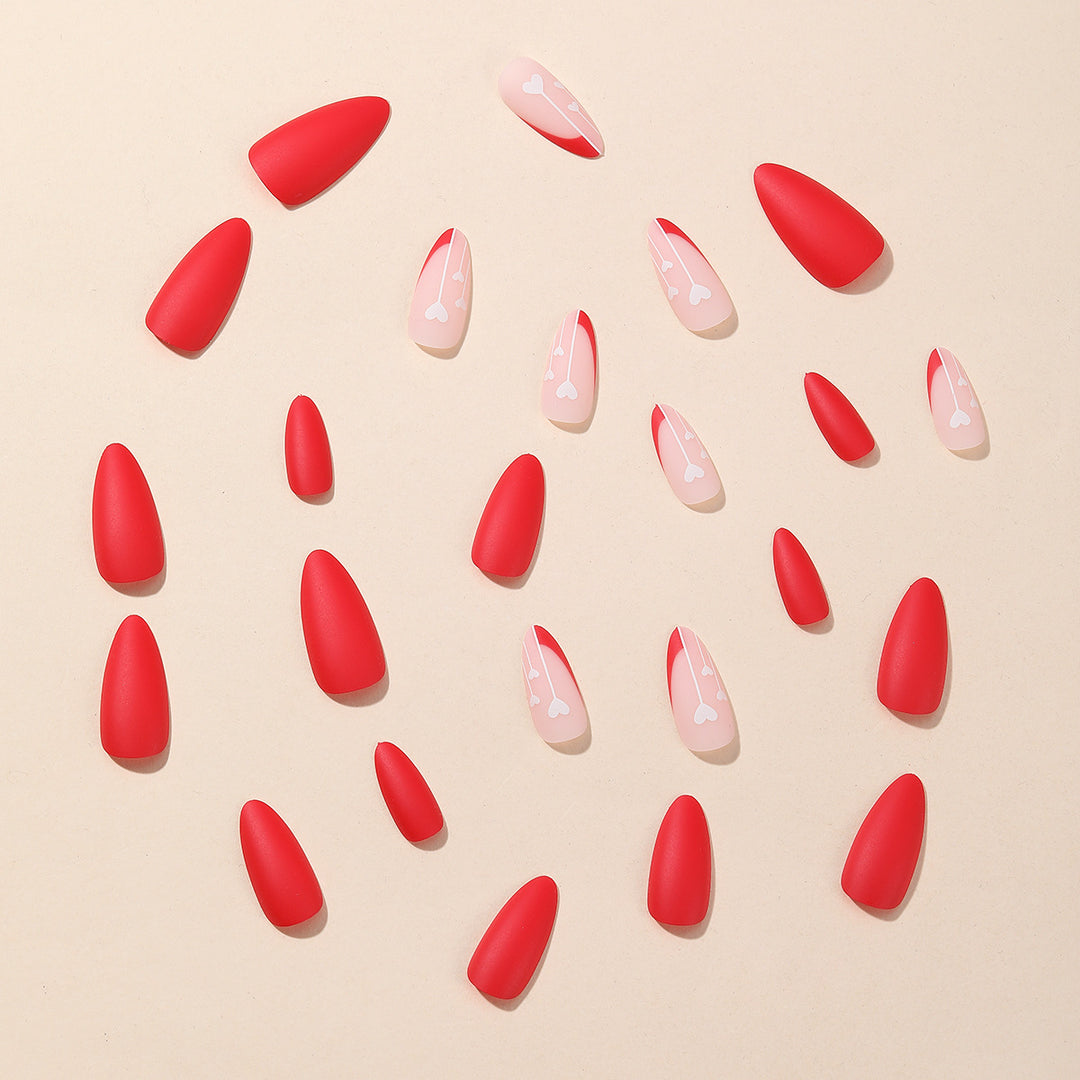 Heart-Inspired Acrylic Nail Art Design Bowlift
