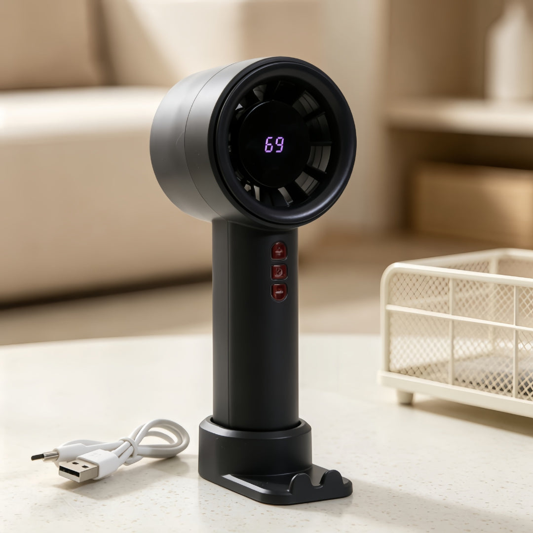 Portable Cooling Fan with Precise Temperature Display Bowlift