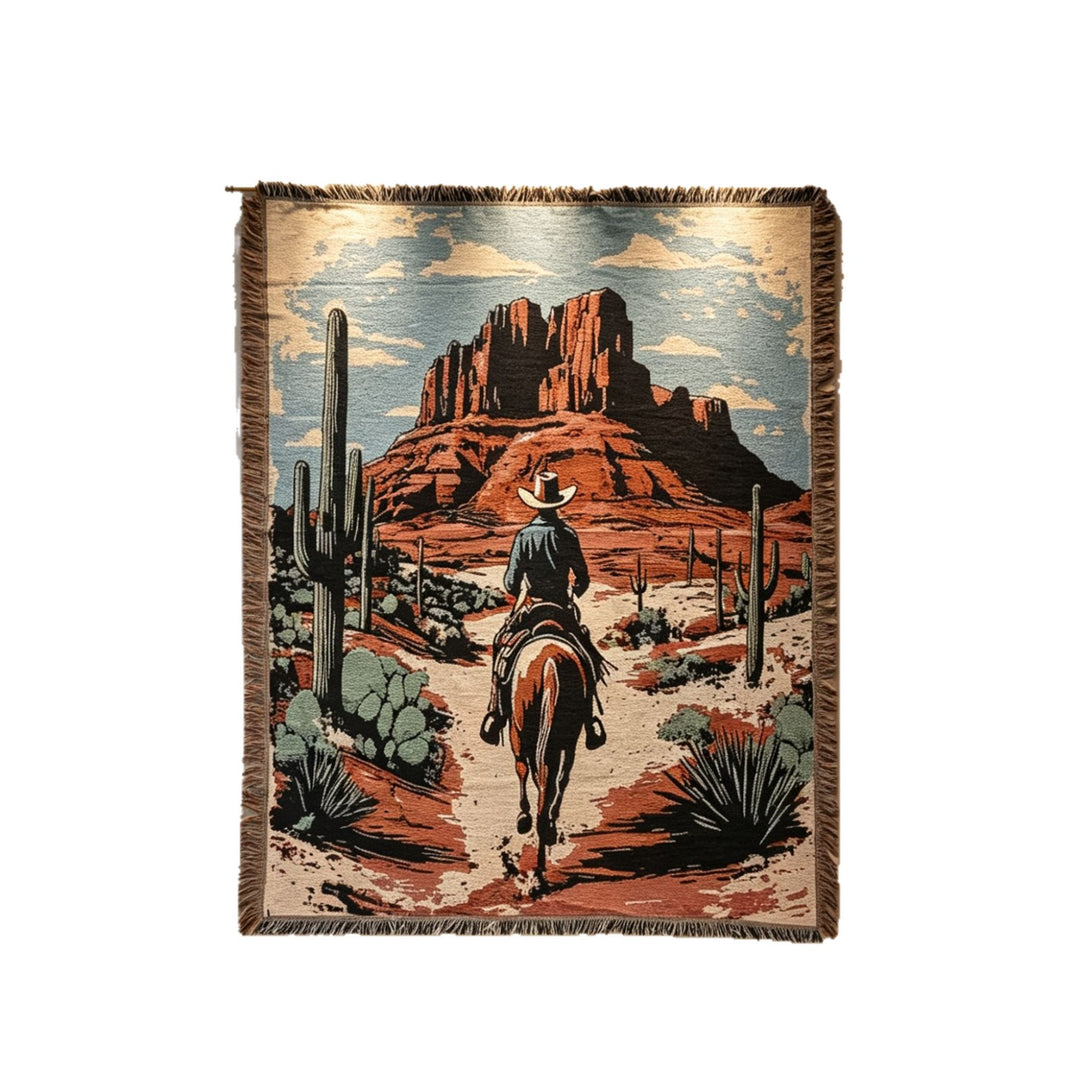 Western-Themed Decorative Throw Blanket