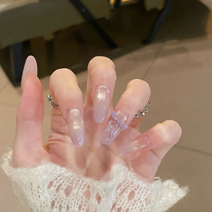 Chic Long Gel Nail Extensions Bowlift