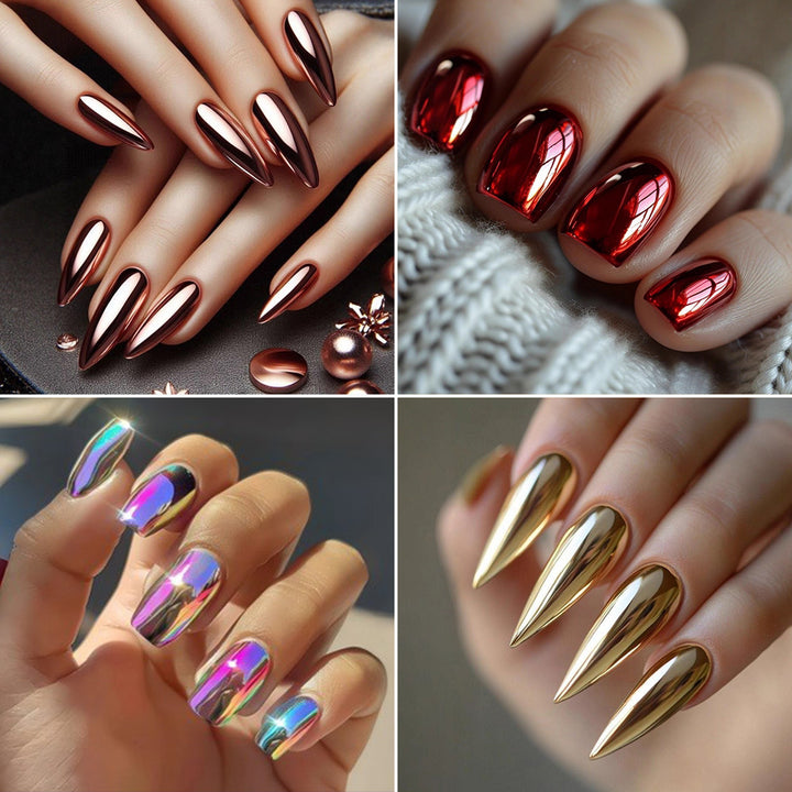 Artifical nails with Faceted Design Bowlift