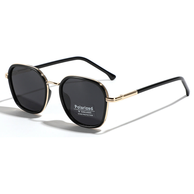 Women's geometric polarized sunglasses with stylish metal frame Bowlift