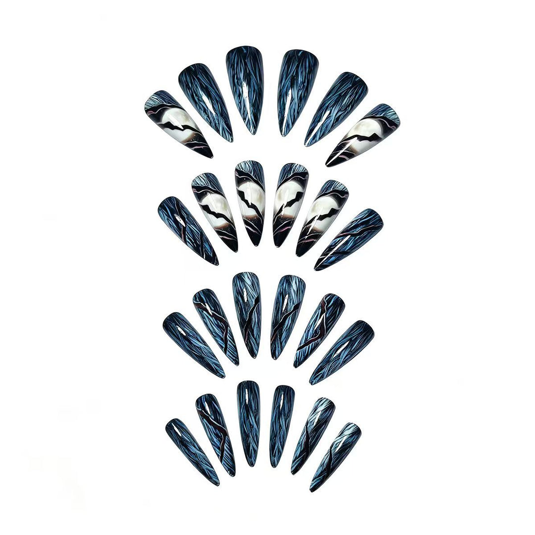 Artificial Nails in Futuristic Moon Design Bowlift