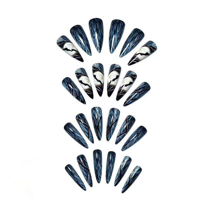 Artificial Nails in Futuristic Moon Design Bowlift