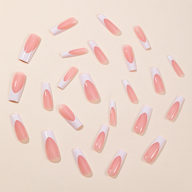 Elegant French Tip Nail Art Extensions Bowlift