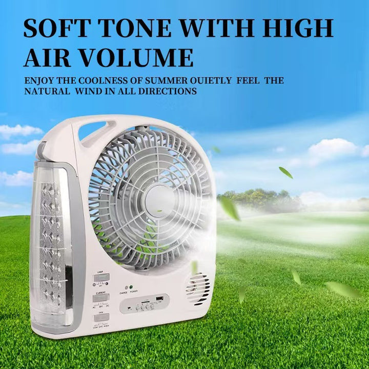 Unisex portable solar-powered fan with LED lamp Bowlift