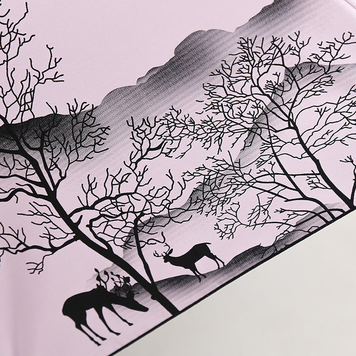 Ladies Foldable Umbrella with Artistic Nature Design Bowlift