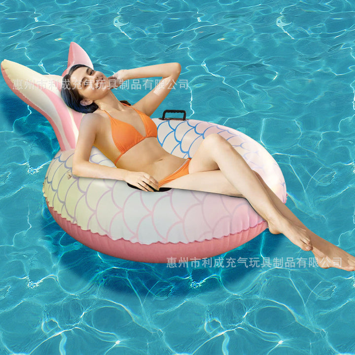 Women inflatable swimming ring with fish tail design Bowlift