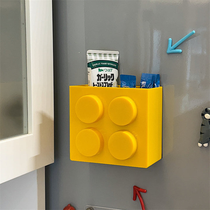 Magnetic Building-Block Style Fridge Storage Caddy Bowlift