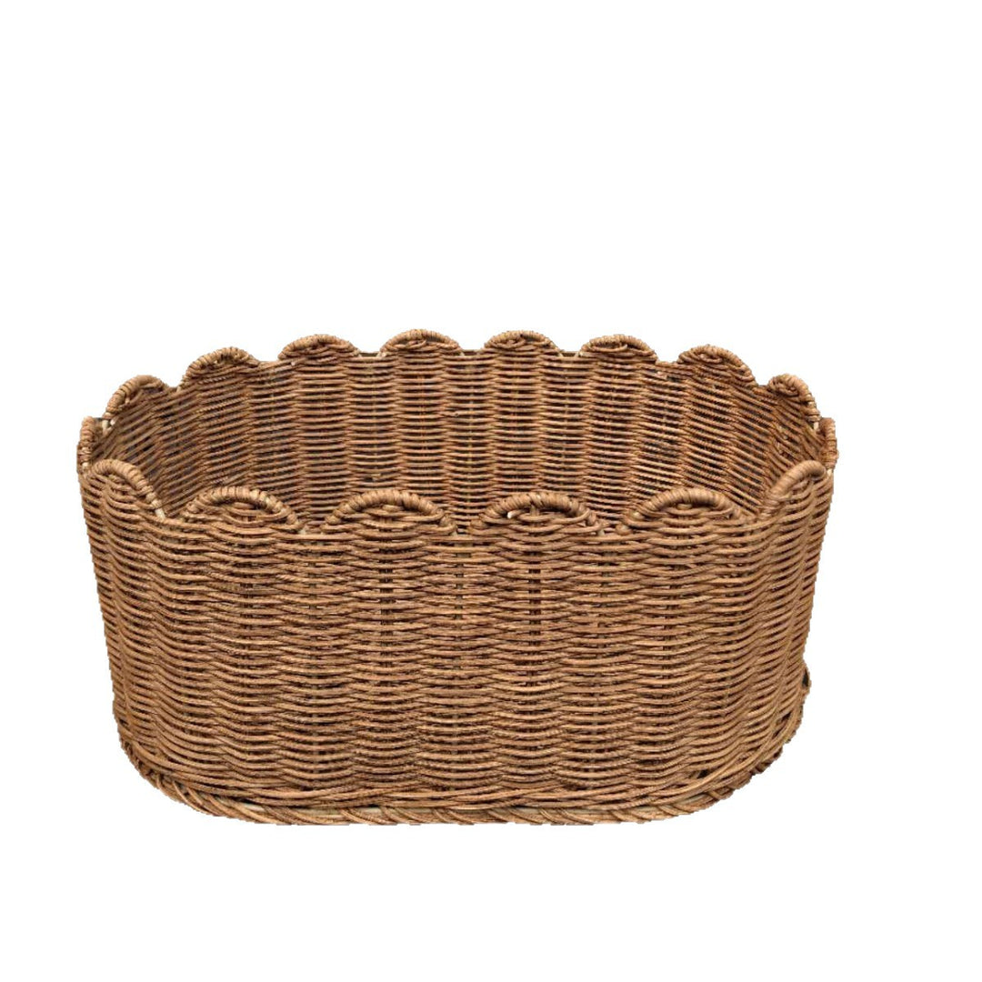 Rustic storage basket made of woven natural material Bowlift