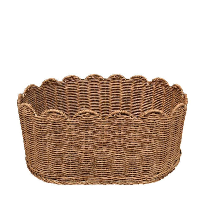 Rustic storage basket made of woven natural material Bowlift