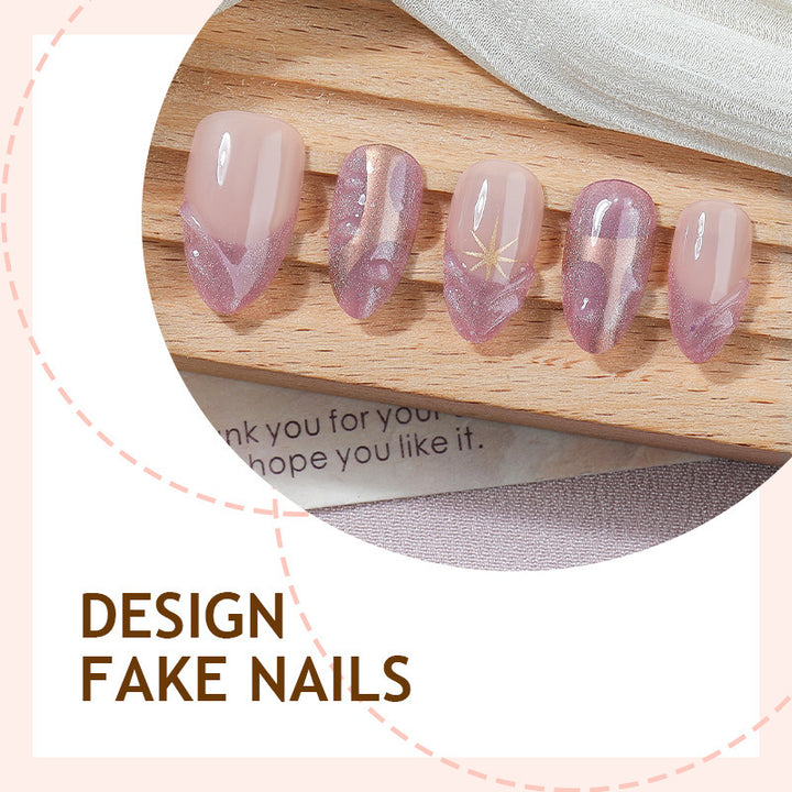 Artificial nail set with glamorous tip accents Bowlift