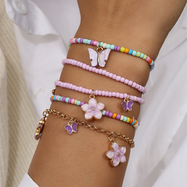 Floral Charm Bracelet Set Bowlift