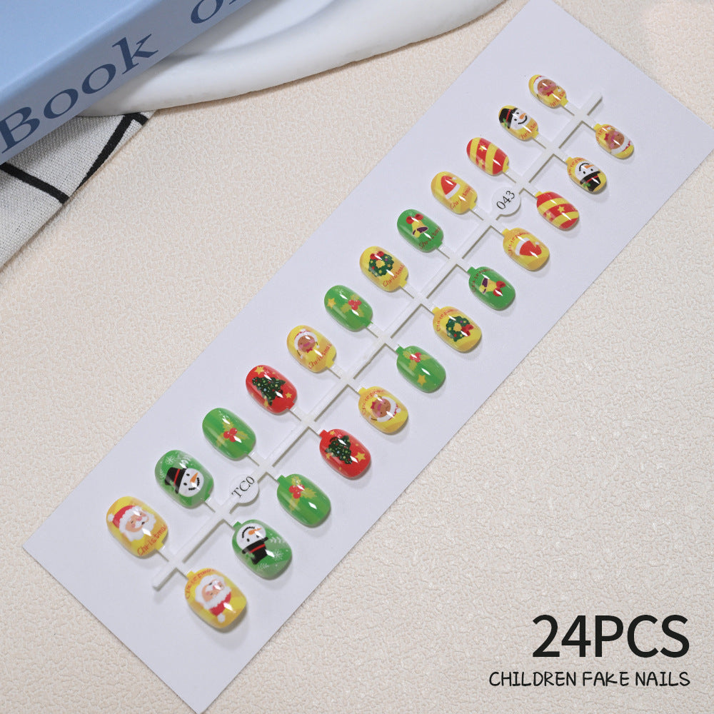 Children's Fun Holiday-Themed Fake Nail Set Bowlift