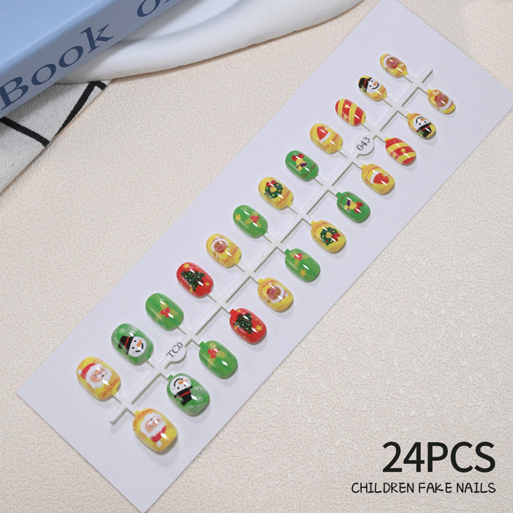 Children's Fun Holiday-Themed Fake Nail Set Bowlift