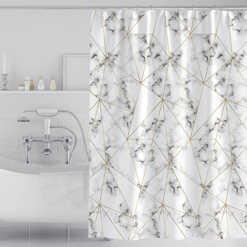 Women's Artistic Geometric Shower Curtain Bowlift