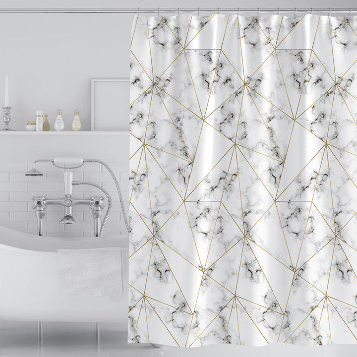 Women's Artistic Geometric Shower Curtain Bowlift