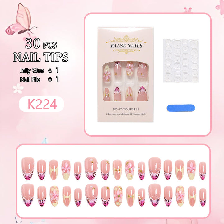 Artful artificial nails with delicate flower patterns Bowlift