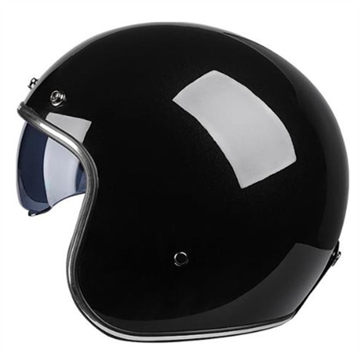 Classic Jet-Style Motorcycle Helmet Bowlift