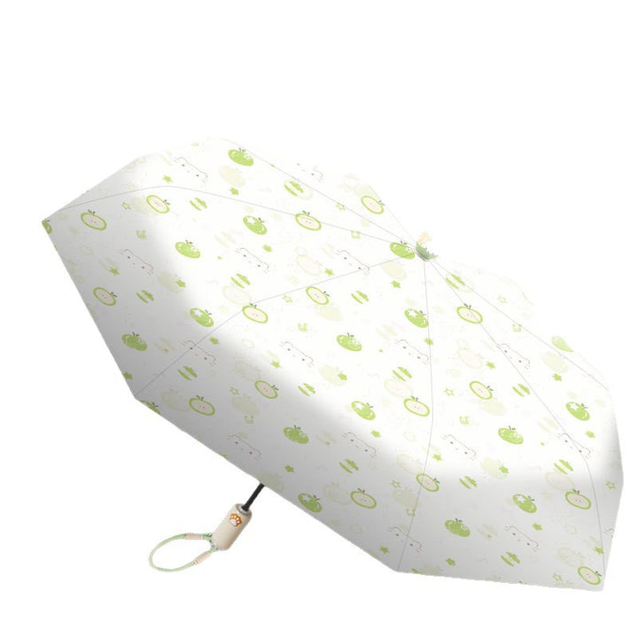 Women's Automatic Folding Umbrella with Cheerful Fruit Design Bowlift