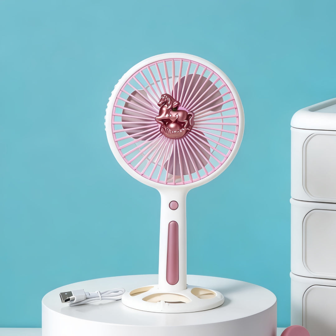 Women's Portable Mini Fan with USB Charging Function and Ergonomic Handle Bowlift