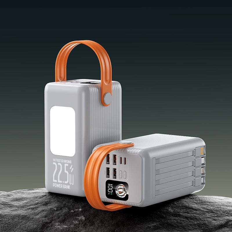 Portable power bank with fast charging function and integrated carrying handle Bowlift
