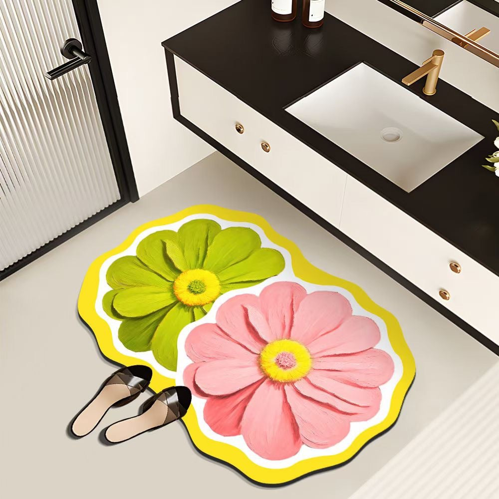 Decorative Floral Bath Mat Bowlift