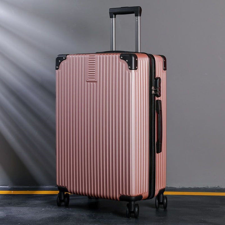 Hard shell suitcase with 360-degree wheel system and integrated safety feature Bowlift