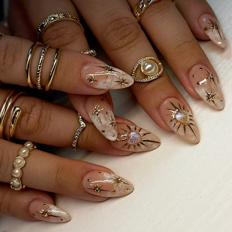 Glamorous Artistic Press-On Nail Set Bowlift