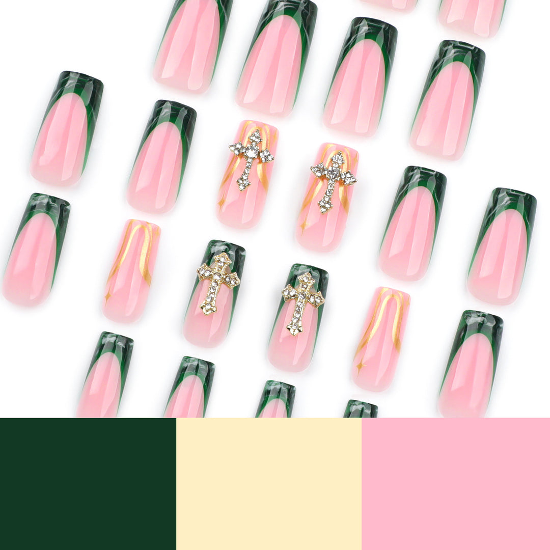 Artful Nail Extensions with Luxurious Decorative Design Bowlift