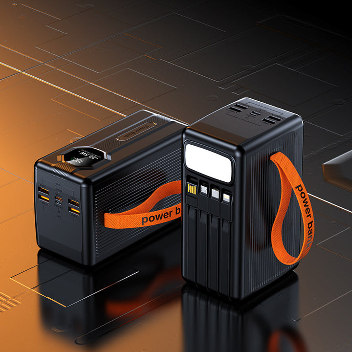 Portable power bank with integrated charging cables and intelligent fast charging function Bowlift