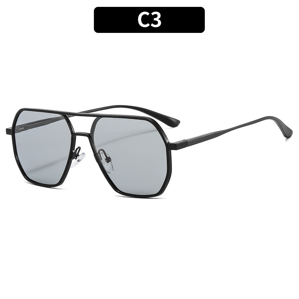 Sporty Oversized Hexagonal Sunglasses