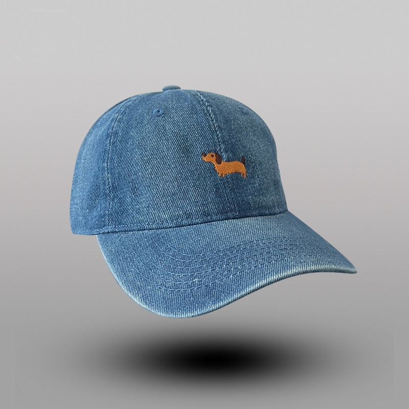 Women's Casual Embroidered Dog Theme Baseball Cap Bowlift