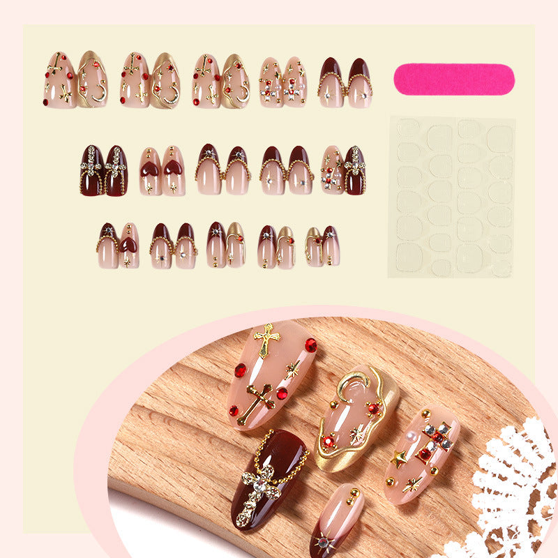 Decorative artificial nail set with elegant embellishments Bowlift