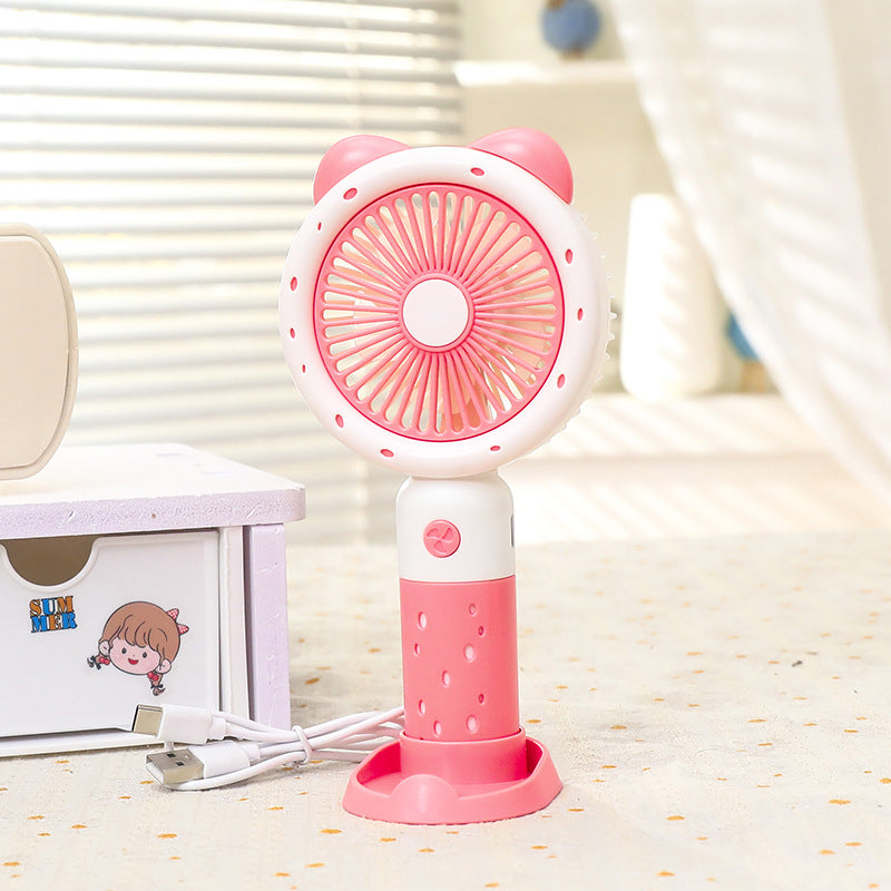 Ladies Portable Hand Fan with Cute Animal Design Bowlift